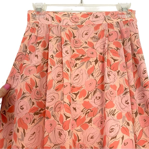 Vintage 80s Pendleton Skirt Womens Size 6 Small Midi Floral Orange Made In USA - Picture 3 of 11